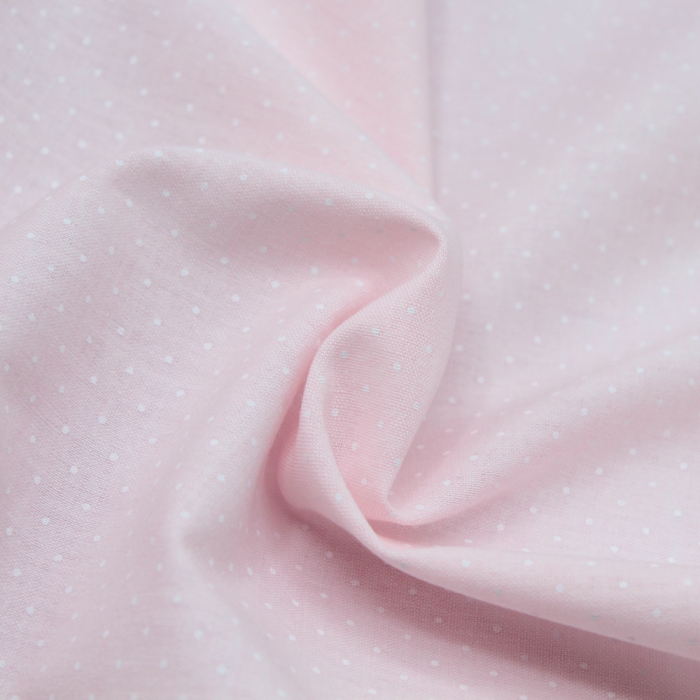 Chambray coton coloris rose layette à pois