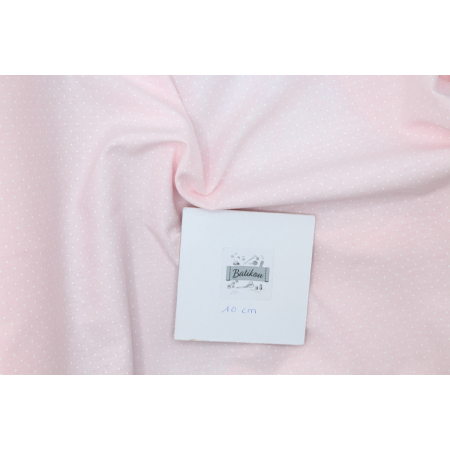 Chambray coton coloris rose layette à pois Chambray coton coloris rose layette à pois