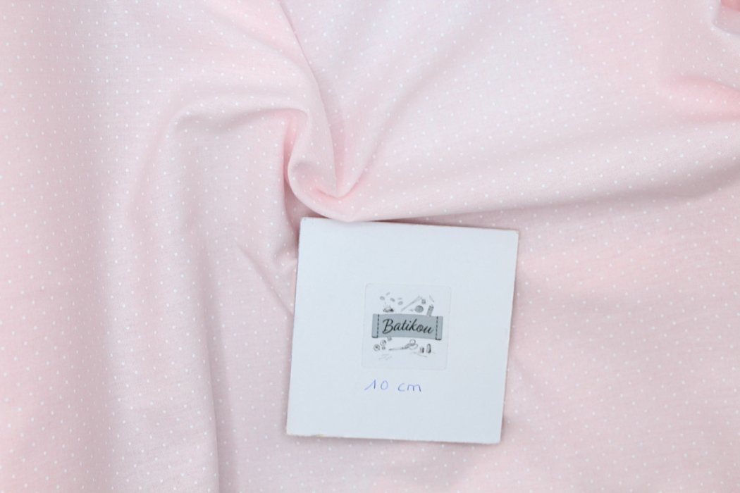 Chambray coton coloris rose layette à pois