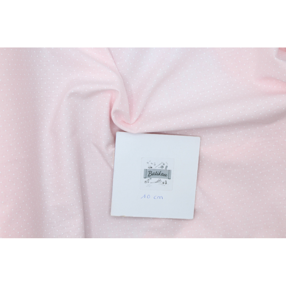 Chambray coton coloris rose layette à pois