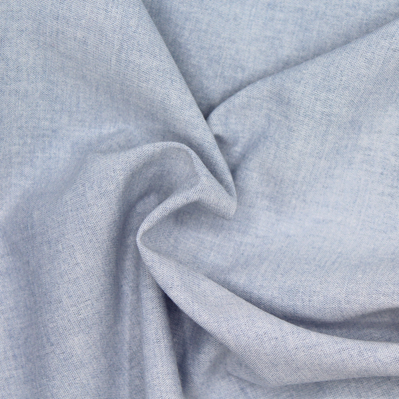 Chambray coton coloris bleu denim