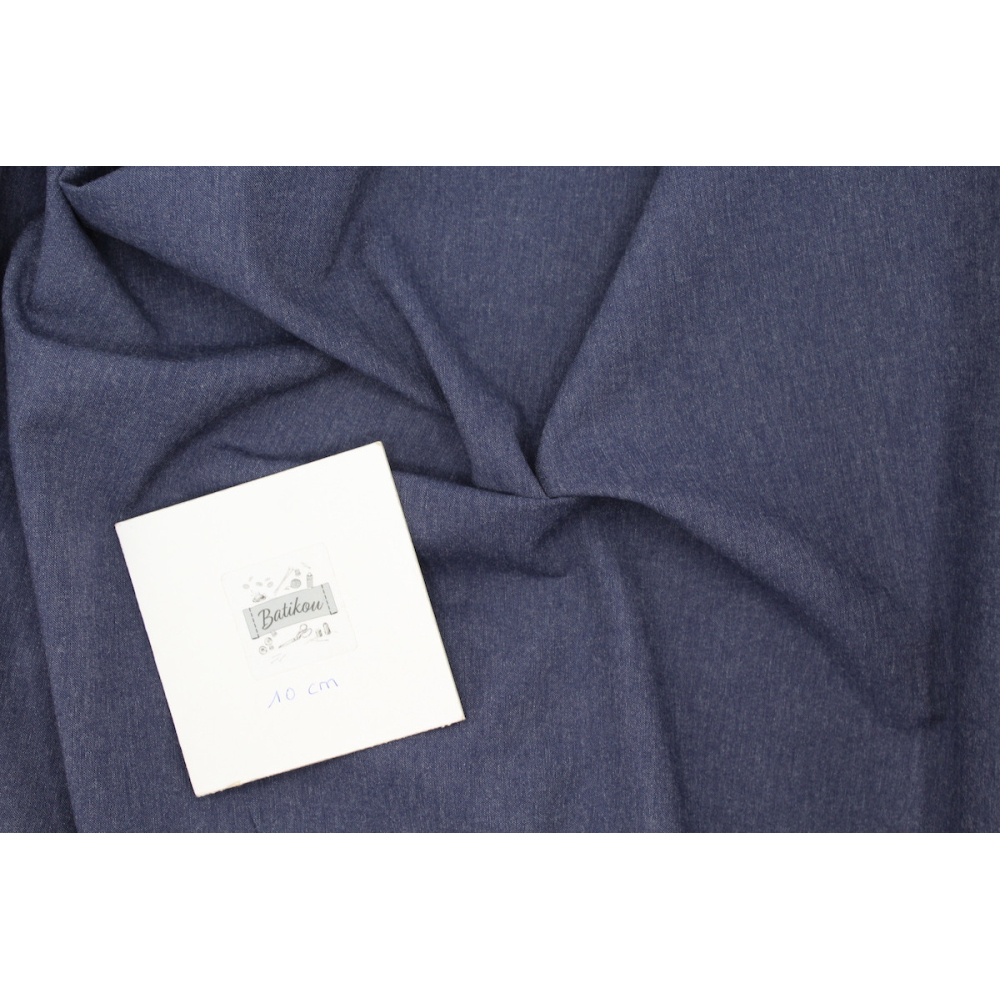 Chambray coton coloris bleu marine Batikou - 2