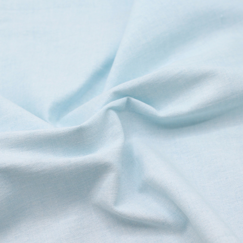 Chambray coton coloris aqua Tissus issus de l'agriculture biologique  - 1