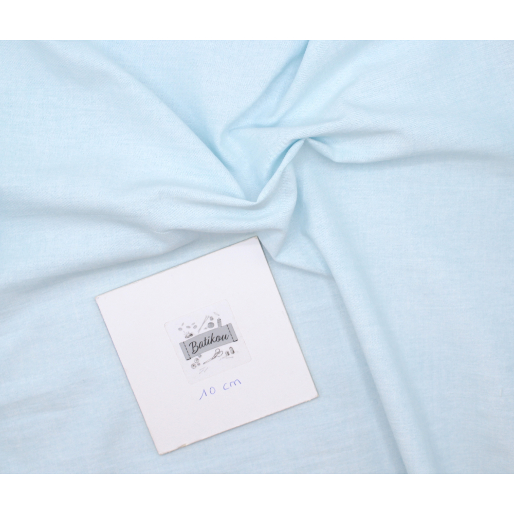 Chambray coton coloris aqua Tissus issus de l'agriculture biologique  - 2