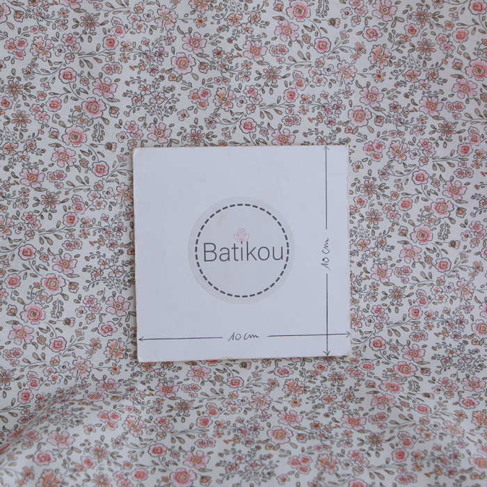 Suzanne - Popeline de coton douce qualité SWEET motif rose