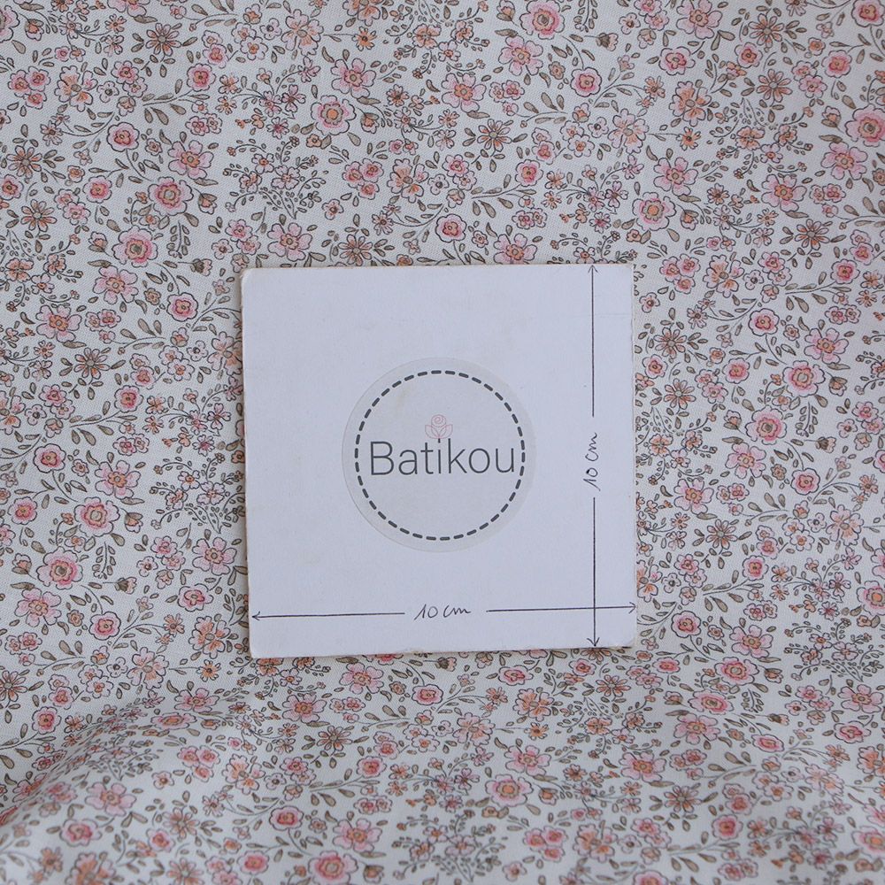 Suzanne - Popeline de coton douce qualité SWEET motif rose