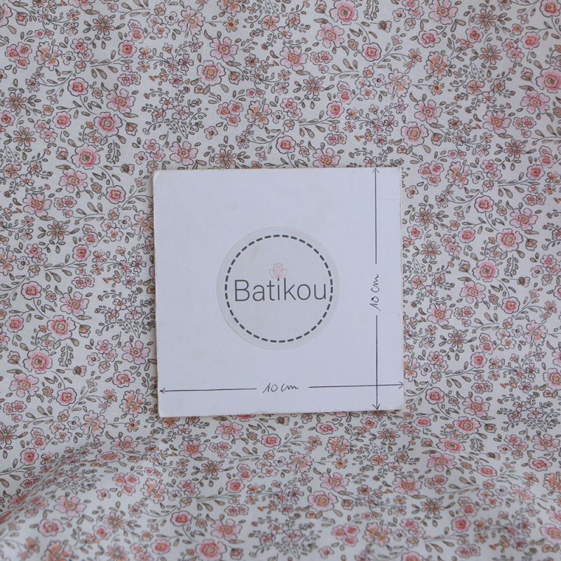 Suzanne - Popeline de coton douce qualité SWEET motif rose