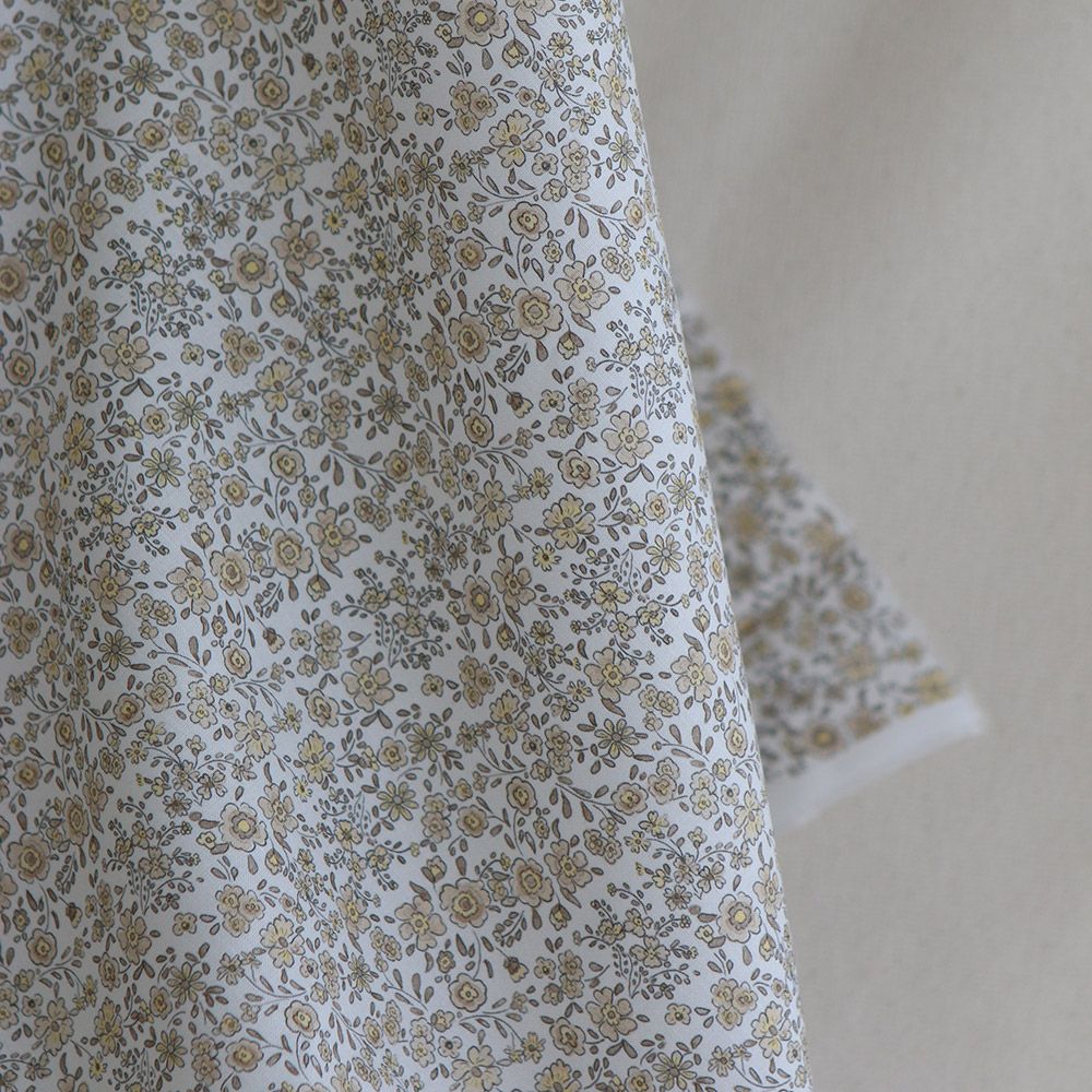 Suzanne - Popeline de coton douce qualité SWEET motif beige