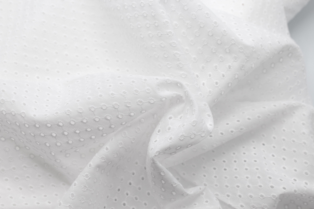 Broderie anglaise coton coloris BLANC