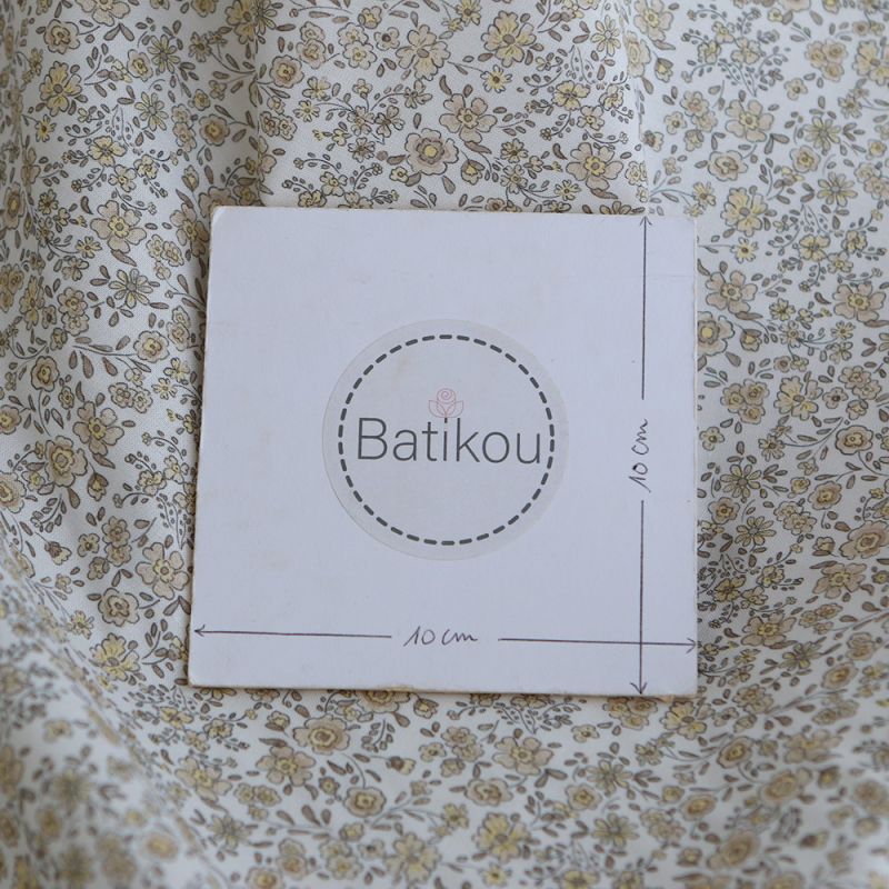 Suzanne - Popeline de coton douce qualité SWEET motif beige