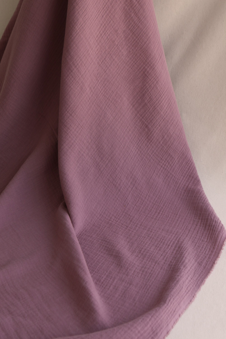 Double gaze de coton BIO unie bois de rose