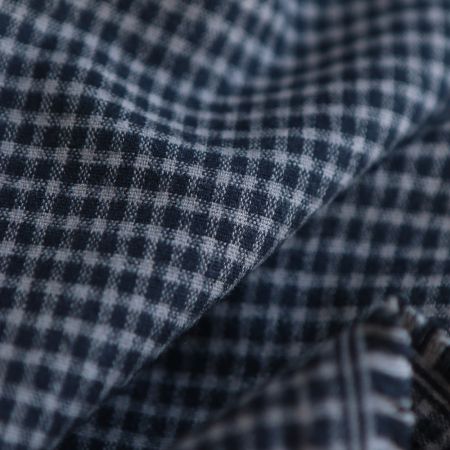 Billie - Coton gratté organique / flanelle imprimé carreaux tartan anthracite et taupe Billie - Coton gratté organique / flanelle imprimé carreaux tartan anthracite et taupe