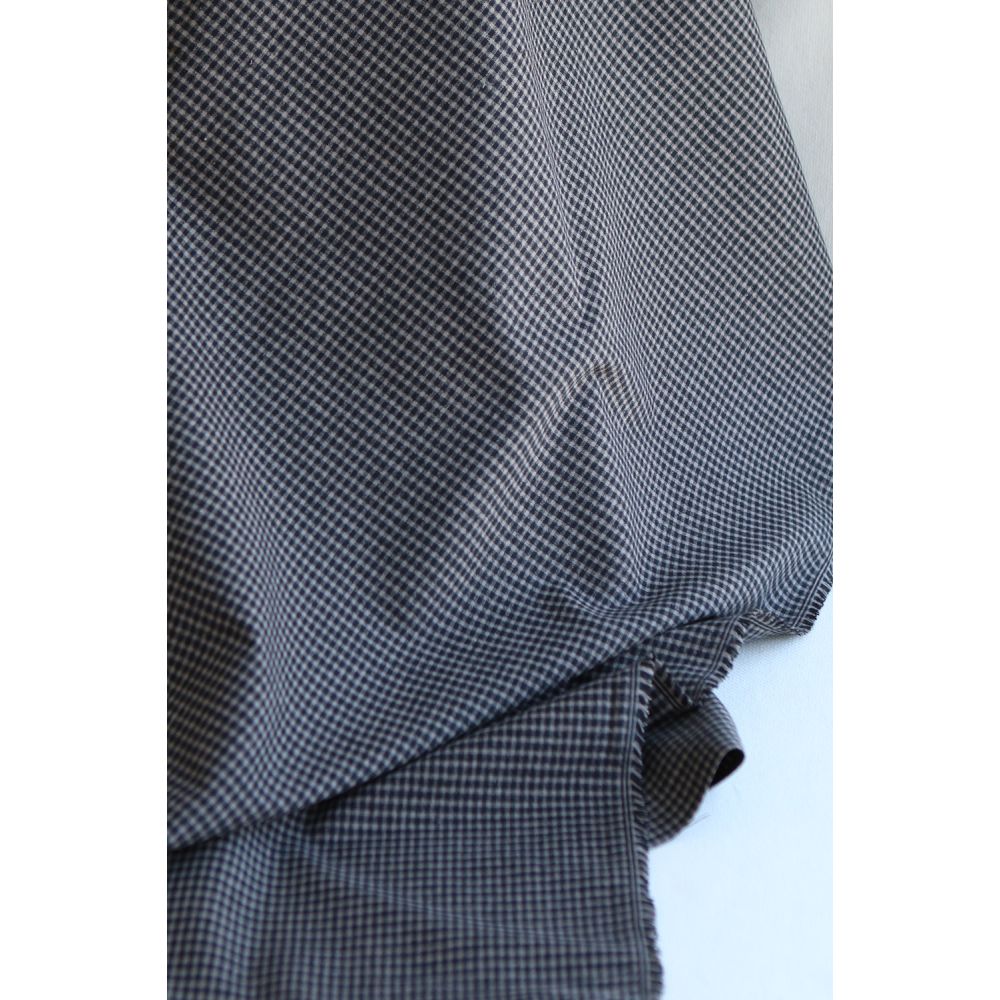 Billie - Coton gratté organique / flanelle imprimé carreaux tartan anthracite et taupe