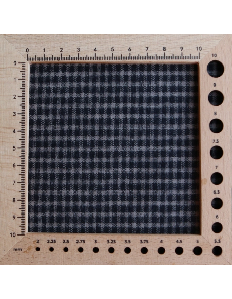 Billie - Coton gratté organique / flanelle imprimé carreaux tartan anthracite et taupe