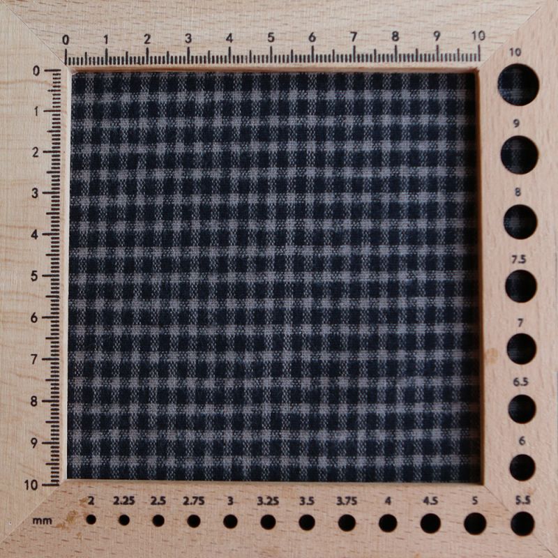 Billie - Coton gratté organique / flanelle imprimé carreaux tartan anthracite et taupe