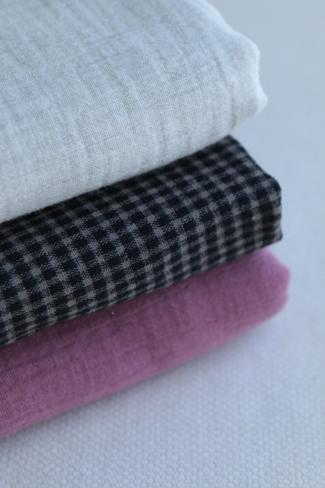 Double gaze de coton BIO unie bois de rose