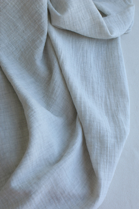 Double gaze de coton BIO chiné coloris craie