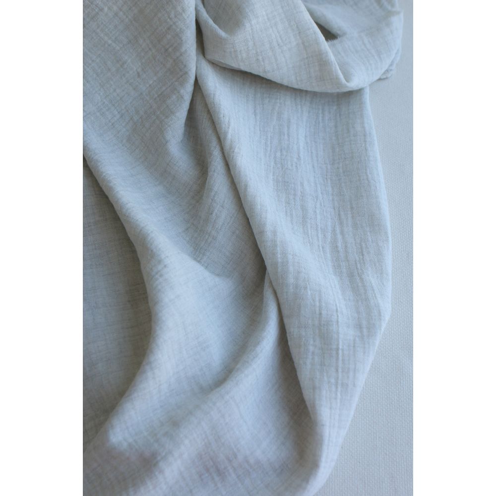 Double gaze de coton BIO chiné coloris craie