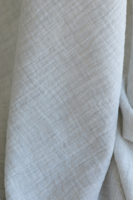 Double gaze de coton BIO chiné coloris craie