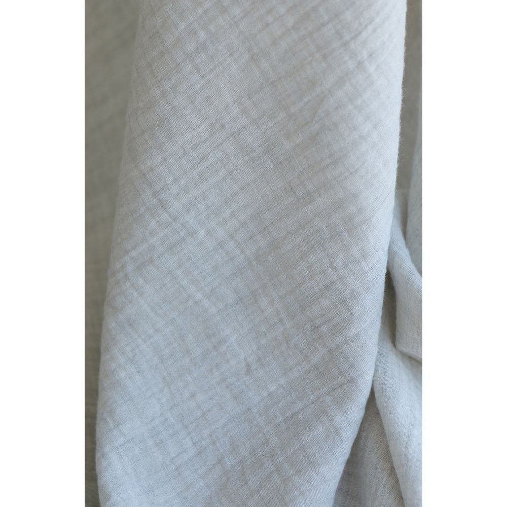 Double gaze de coton BIO chiné coloris craie