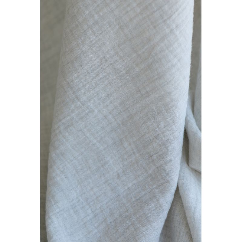 Double gaze de coton BIO chiné coloris craie