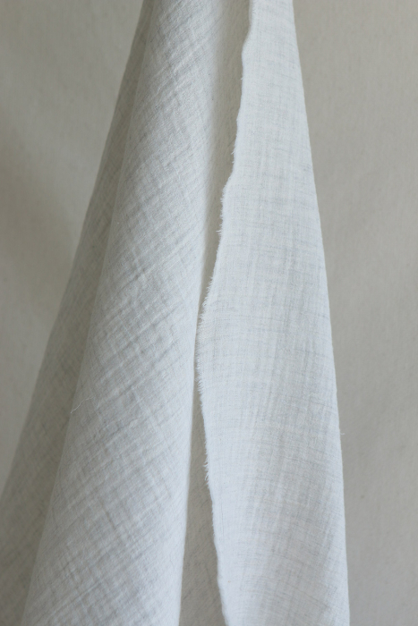 Double gaze de coton BIO chiné coloris craie