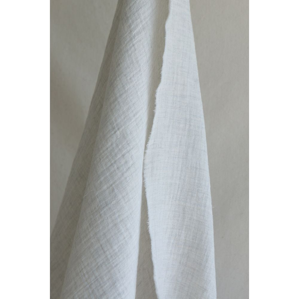 Double gaze de coton BIO chiné coloris craie