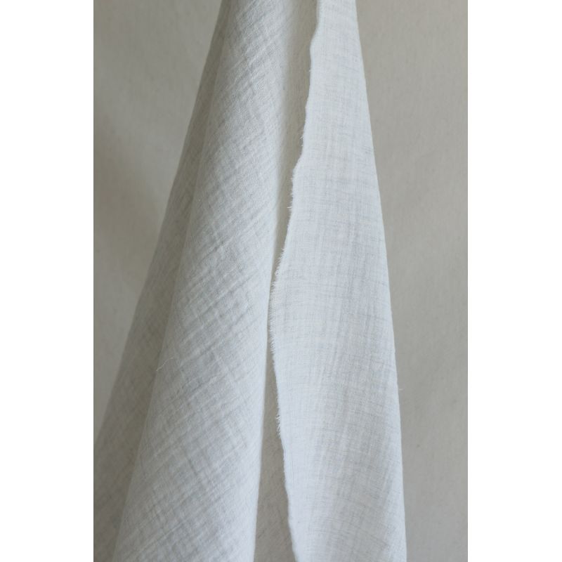 Double gaze de coton BIO chiné coloris craie