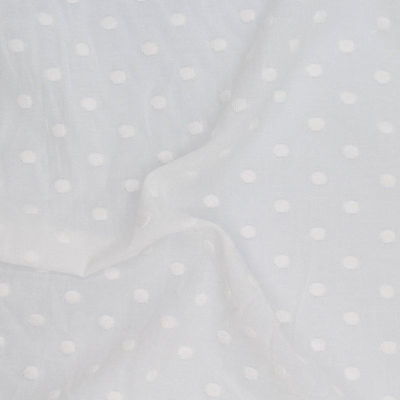 Broderie anglaise coton coloris BLANC