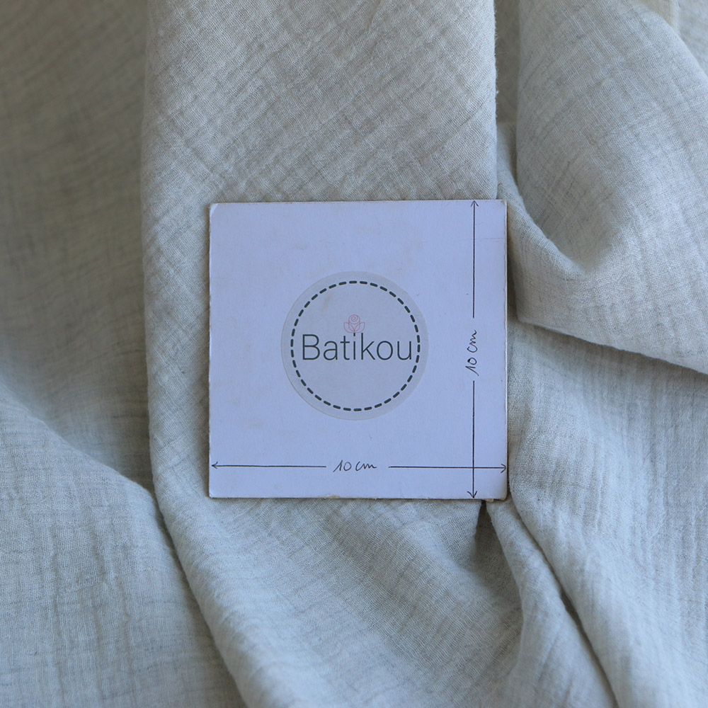 Double gaze de coton BIO chiné coloris craie