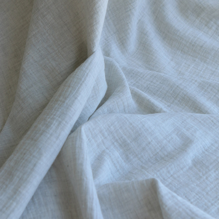 Double gaze de coton BIO chiné coloris craie