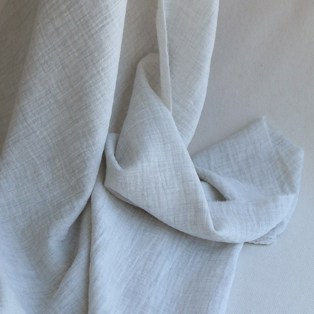Double gaze de coton BIO chiné coloris craie