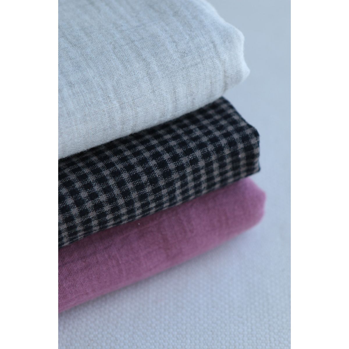 Double gaze de coton BIO chiné coloris craie Double gaze de coton BIO chiné coloris craie
