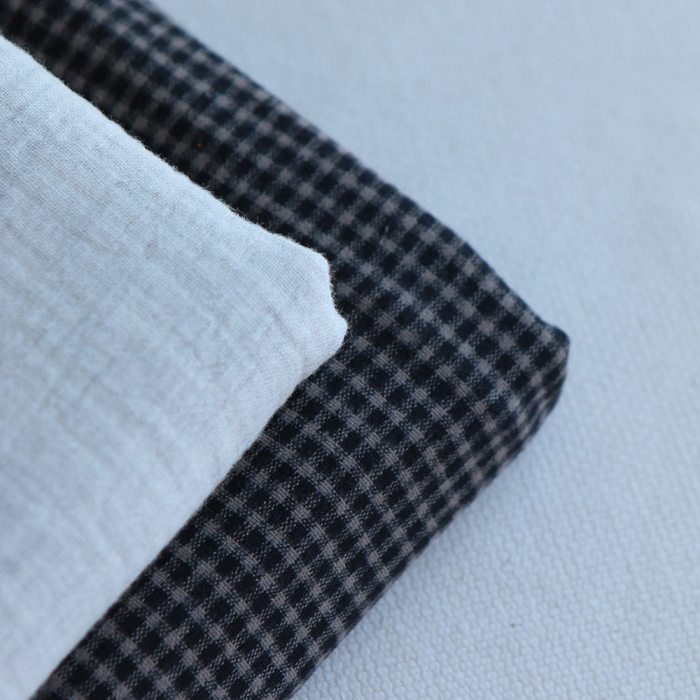 Double gaze de coton BIO chiné coloris craie