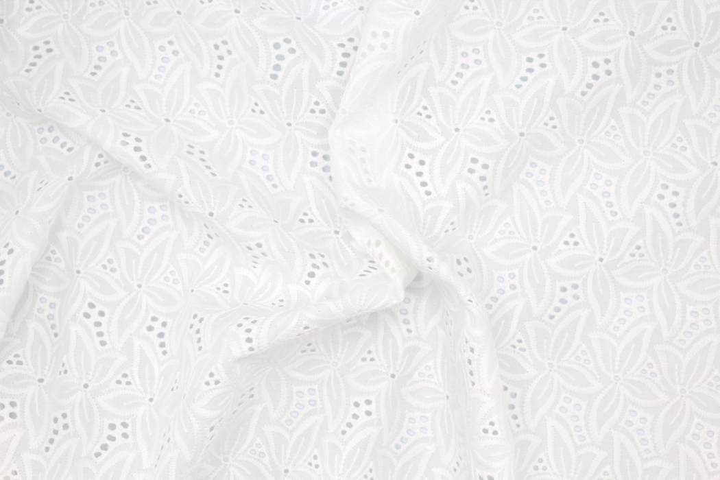 Broderie anglaise coton coloris ivoire