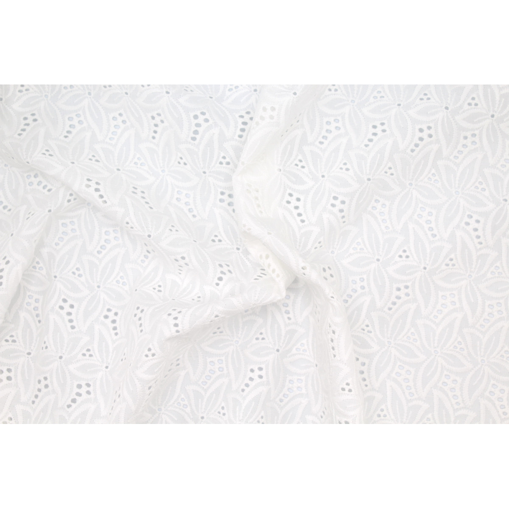 Broderie anglaise coton coloris ivoire
