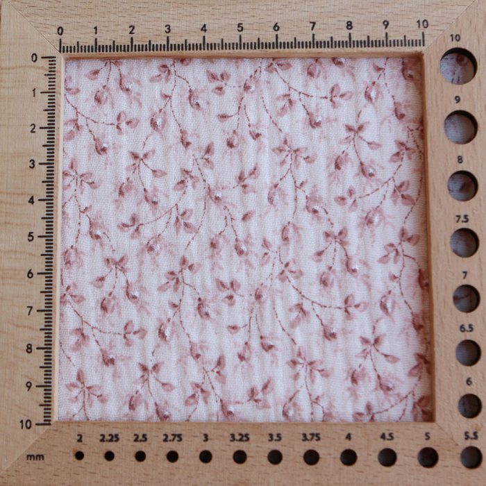 Harper - Double gaze de coton motif fleuri fond rose clair