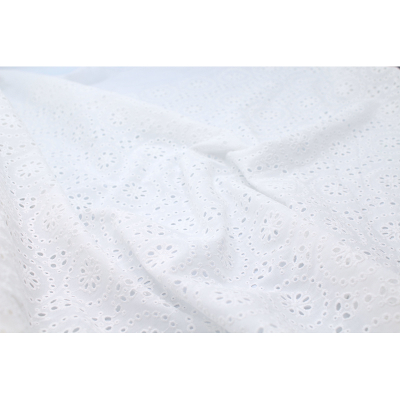 Broderie anglaise coton coloris BLANC Qualité Oeko-tex - 3
