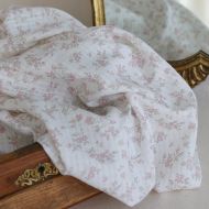 copy of Scarlett - Seersucker / Coton gaufré doux fond lait fleuri rose tendre