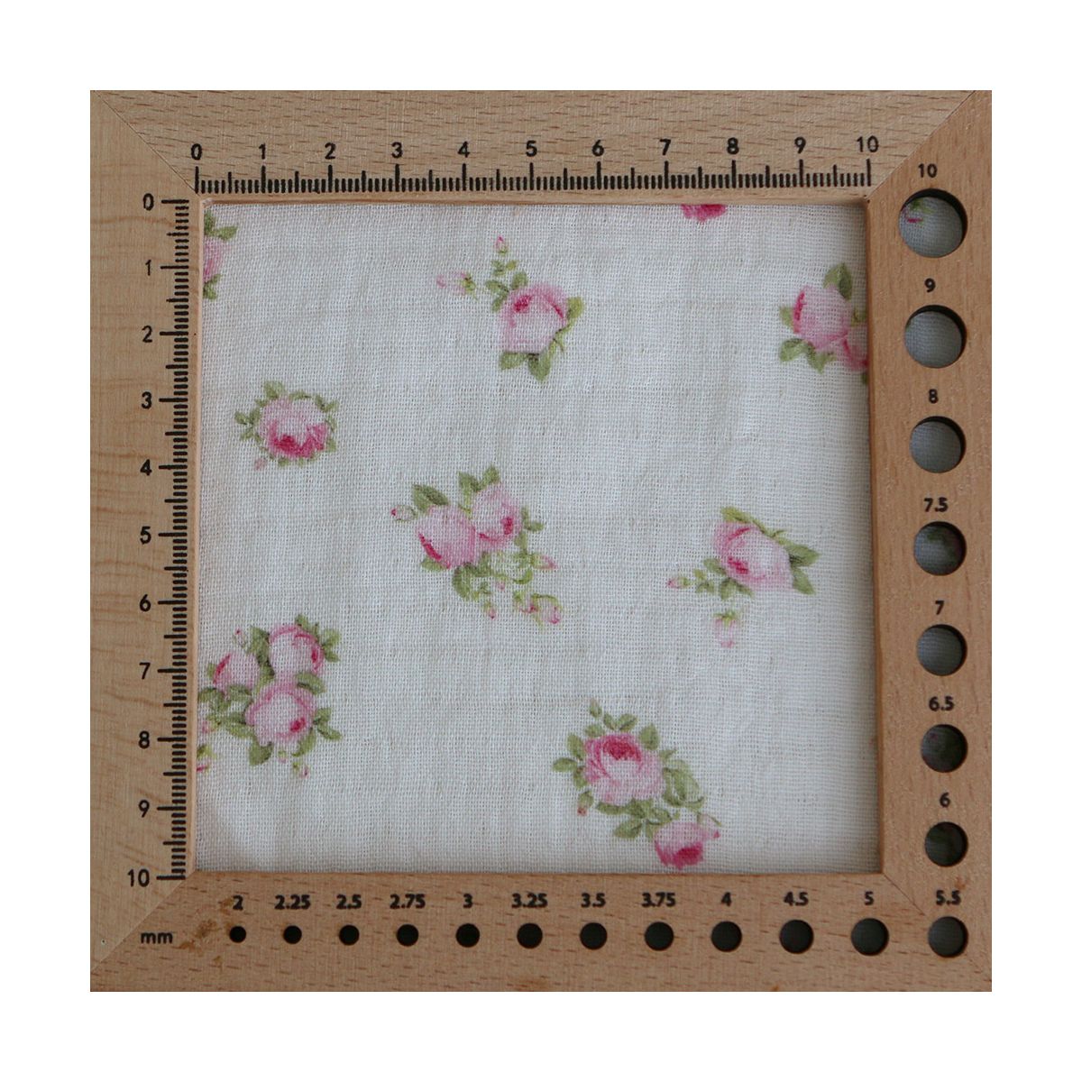 Rosabella - Double gaze de coton BIO blanc motif fleuri rose Rosabella - Double gaze de coton BIO blanc motif fleuri rose