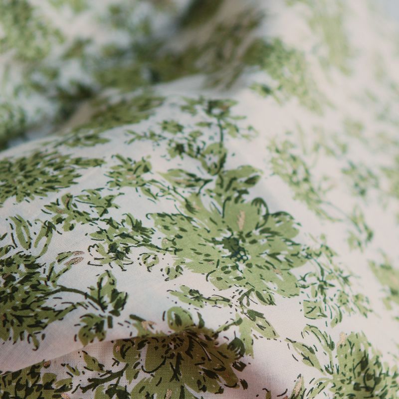 Anjali - Tissu indien en coton imprimé main Hand Block Artisanal