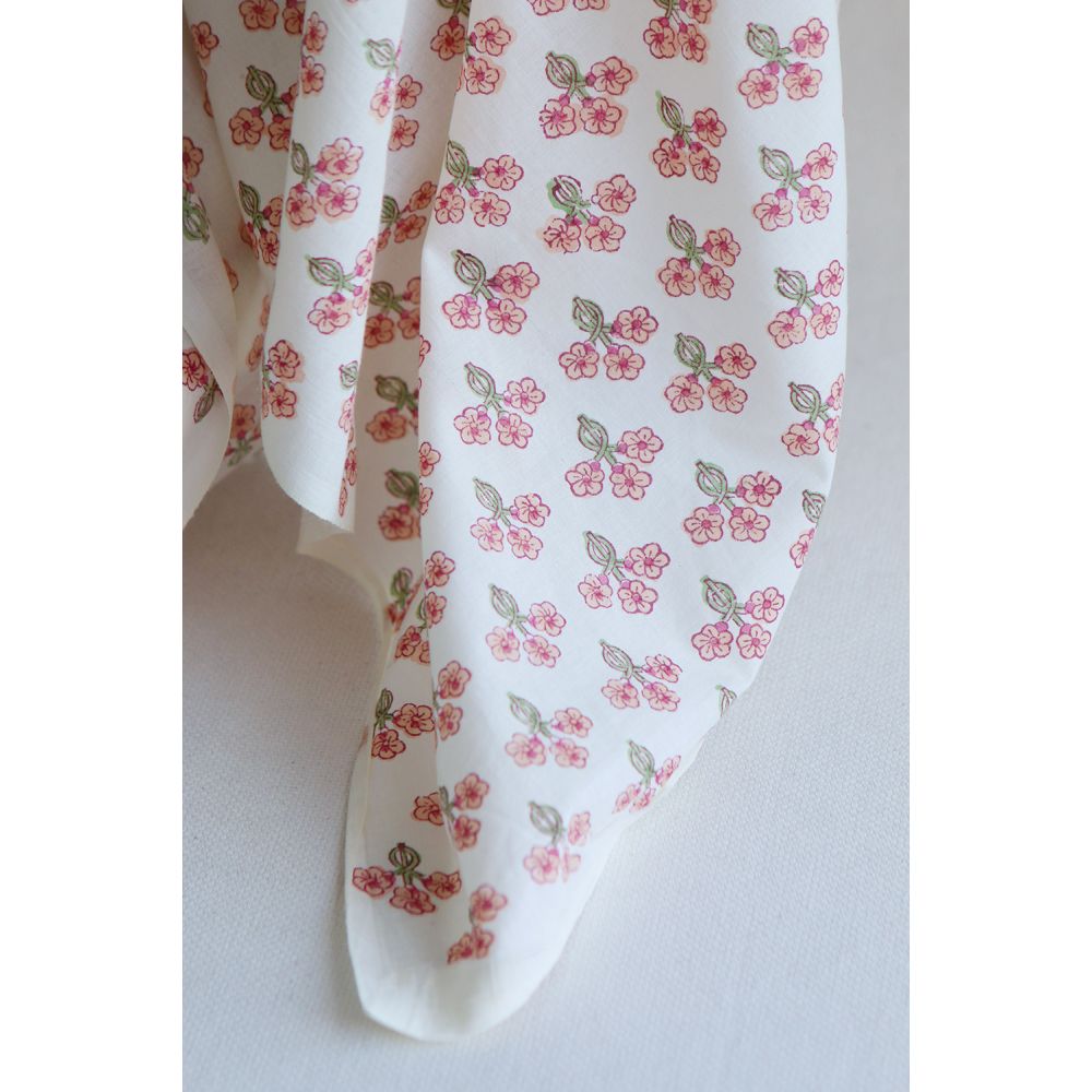 Reva - Tissu indien en coton imprimé main Hand Block Artisanal