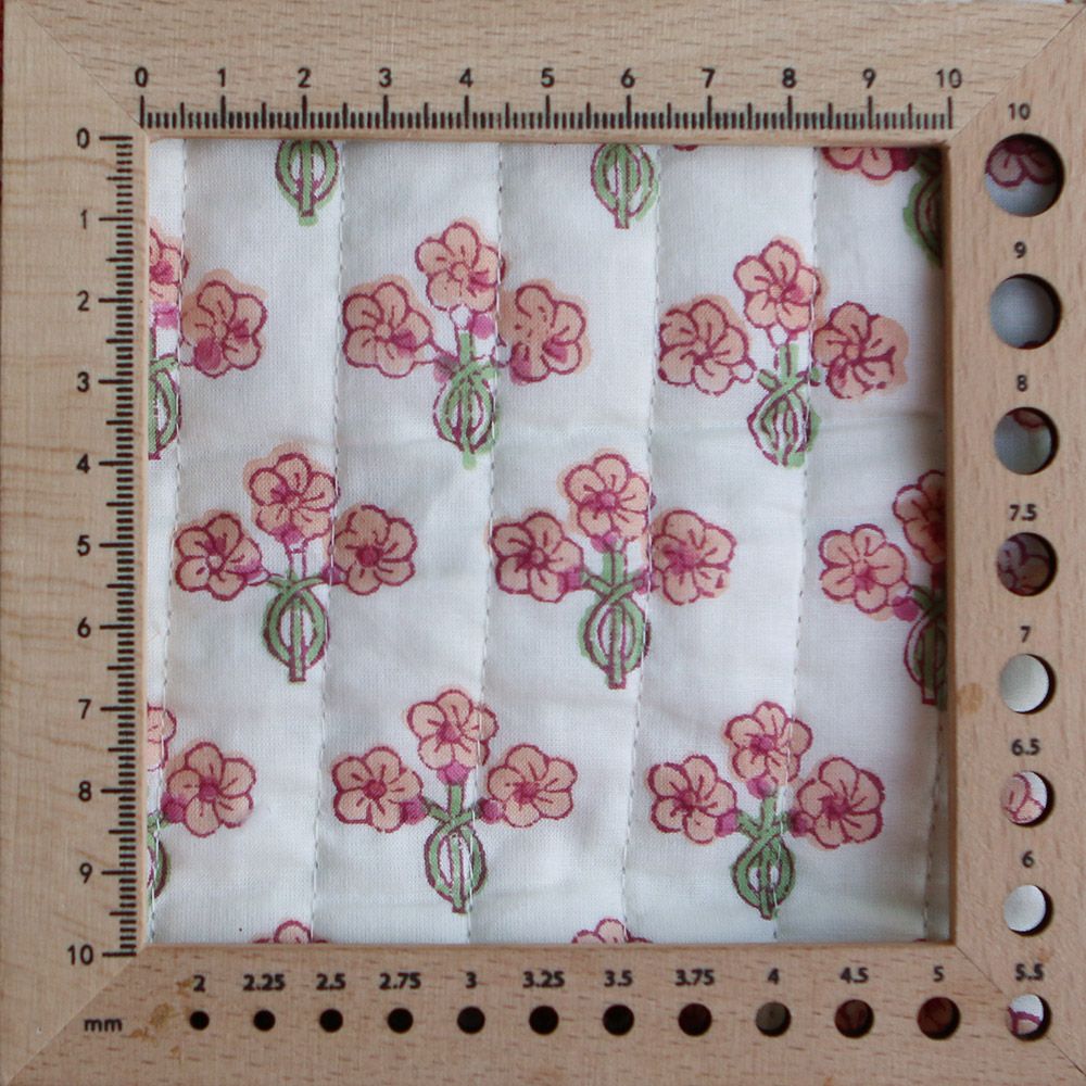 Jasmin - Tissu indien matelassé double face coton hand block largeur 100cm