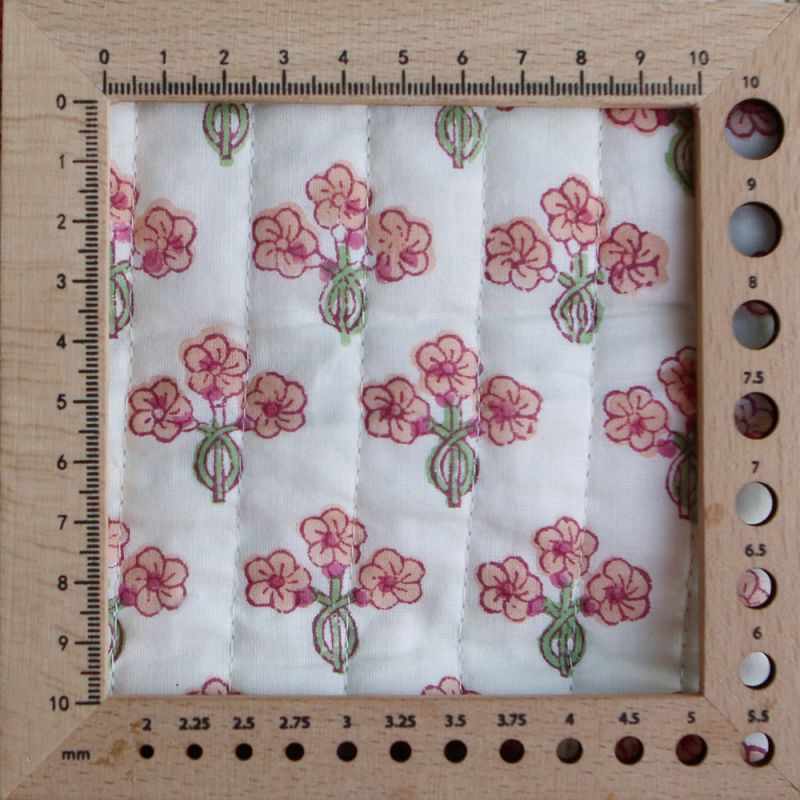 Jasmin - Tissu indien matelassé double face coton hand block largeur 100cm