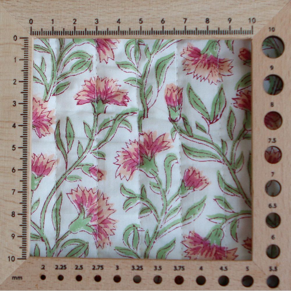 Jasmin - Tissu indien matelassé double face coton hand block largeur 100cm