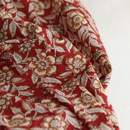 Laili - Tissu indien en coton imprimé main Hand Block Artisanal Laili - Tissu indien en coton imprimé main Hand Block Artisanal