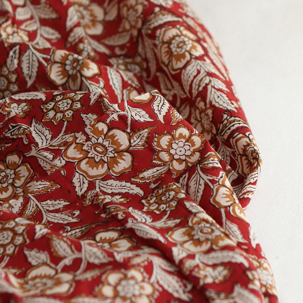 Laili - Tissu indien en coton imprimé main Hand Block Artisanal