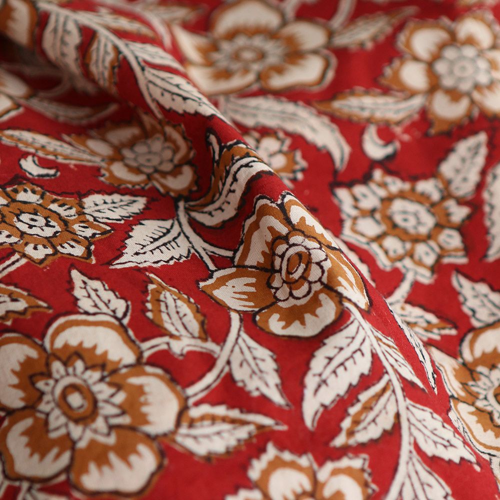 Laili - Tissu indien en coton imprimé main Hand Block Artisanal