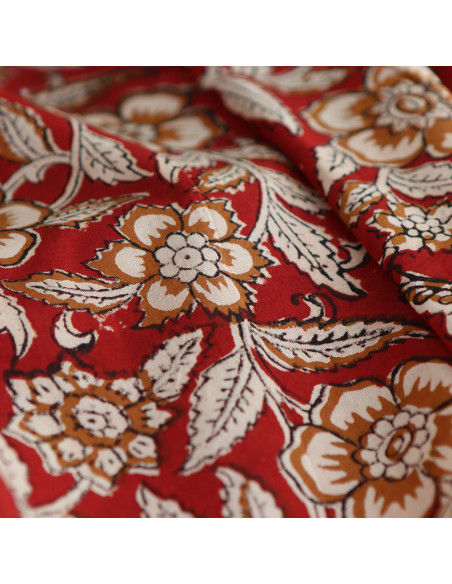 Laili - Tissu indien en coton imprimé main Hand Block Artisanal