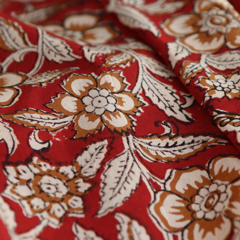 Laili - Tissu indien en coton imprimé main Hand Block Artisanal